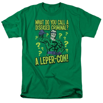 Kelly green men's regular fit t-shirt with DC Comics Batman Diseased Criminal graphic
