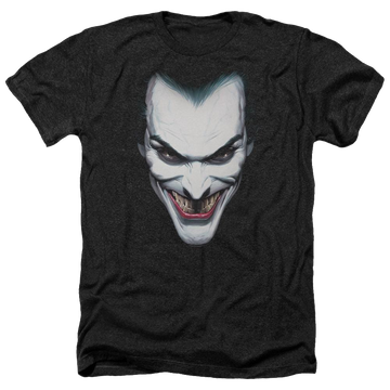 Charcoal men's heather t-shirt with Batman Joker Portrait graphic