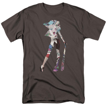 Charcoal men's regular fit t-shirt with Harley Quinn Scene Inside graphic