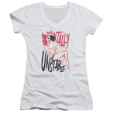 Batman Unstable - Juniors V-Neck T-Shirt Juniors V-Neck T-Shirt Harley Quinn