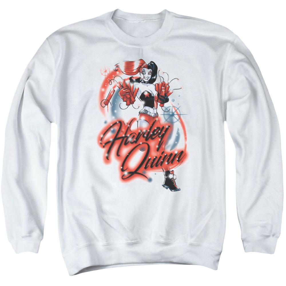 Batman Harley Airbrush - Men's Crewneck Sweatshirt Men's Crewneck Sweatshirt Harley Quinn