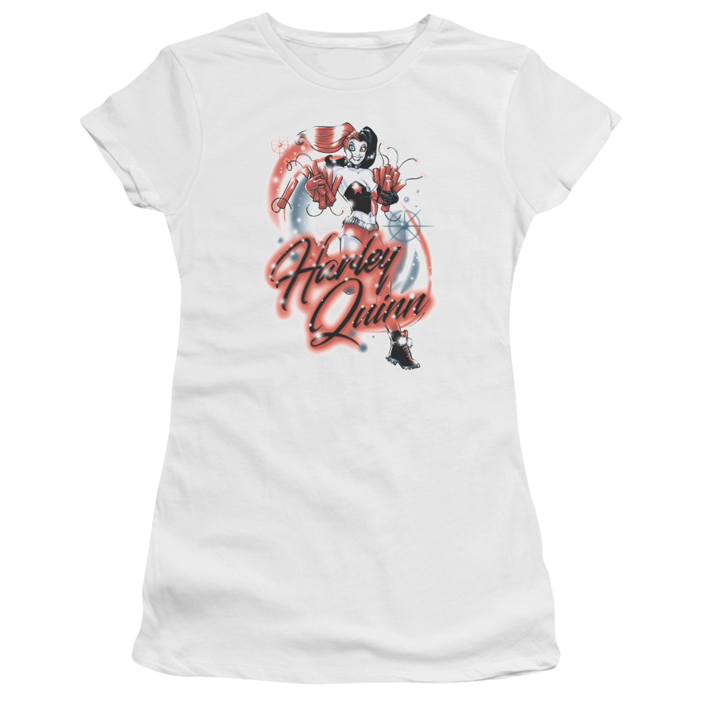 Batman Harley Airbrush - Juniors T-Shirt Juniors T-Shirt Harley Quinn