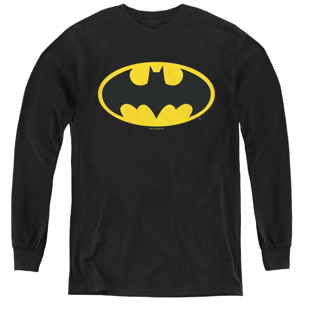 Dc Batman Batman Classic Logo - Youth Long Sleeve T-Shirt Youth Long Sleeve T-Shirt Batman