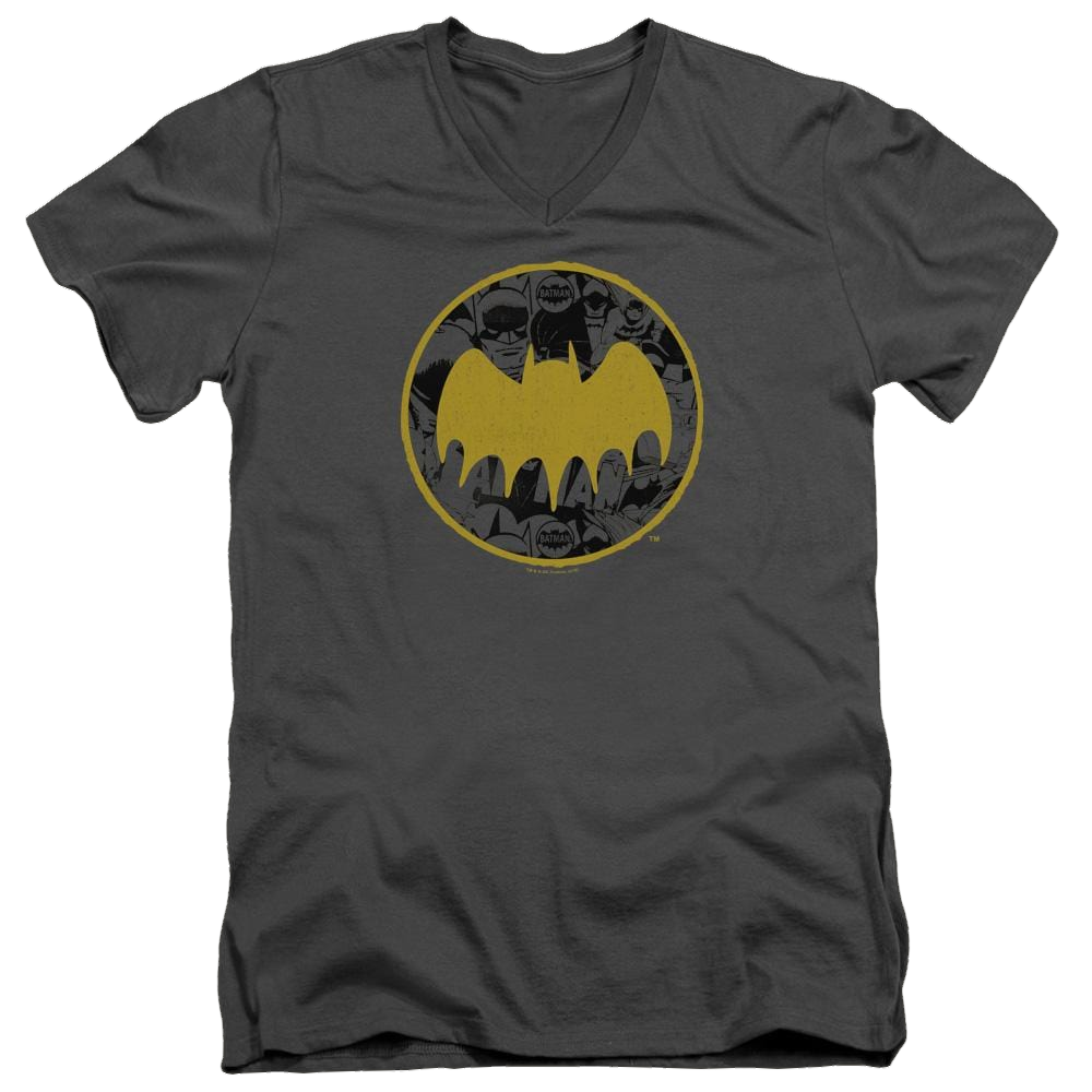 Dc Batman Vintage Symbol Collage - Men's V-Neck T-Shirt Men's V-Neck T-Shirt Batman