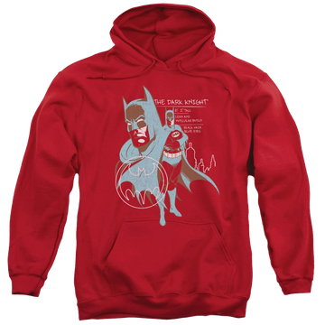 Red pullover hoodie with Batman Lean And Muscular graphic