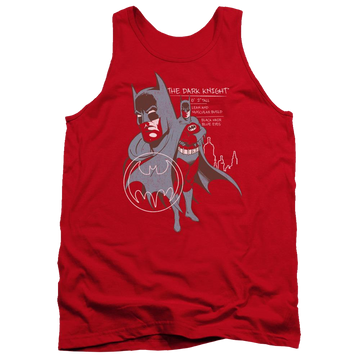 Red men's tank with Batman Lean And Muscular graphic