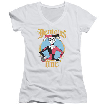 Batman Devious One - Juniors V-Neck T-Shirt Juniors V-Neck T-Shirt Harley Quinn