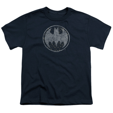 DC Batman Starry Night Shield - Youth T-Shirt Youth T-Shirt (Ages 8-12) Batman