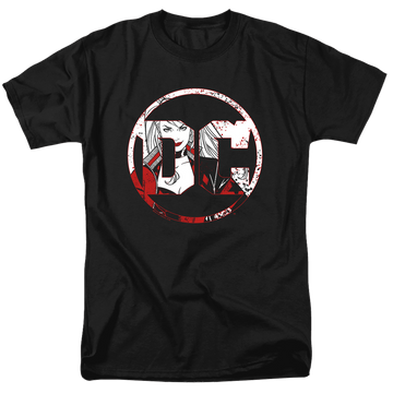 Black men's regular fit t-shirt with Harley Quinn Dc Logo Harley graphic
