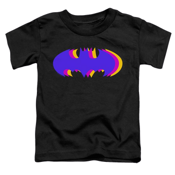 Black toddler t-shirt with Dc Batman Tri Colored Symbol graphic