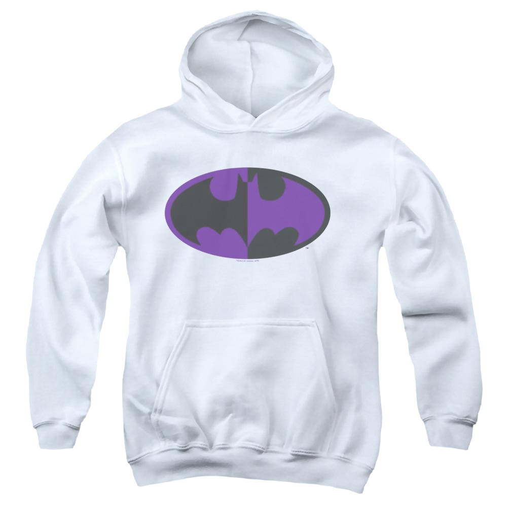 Dc Batman Split Symbol - Youth Hoodie Youth Hoodie (Ages 8-12) Batman
