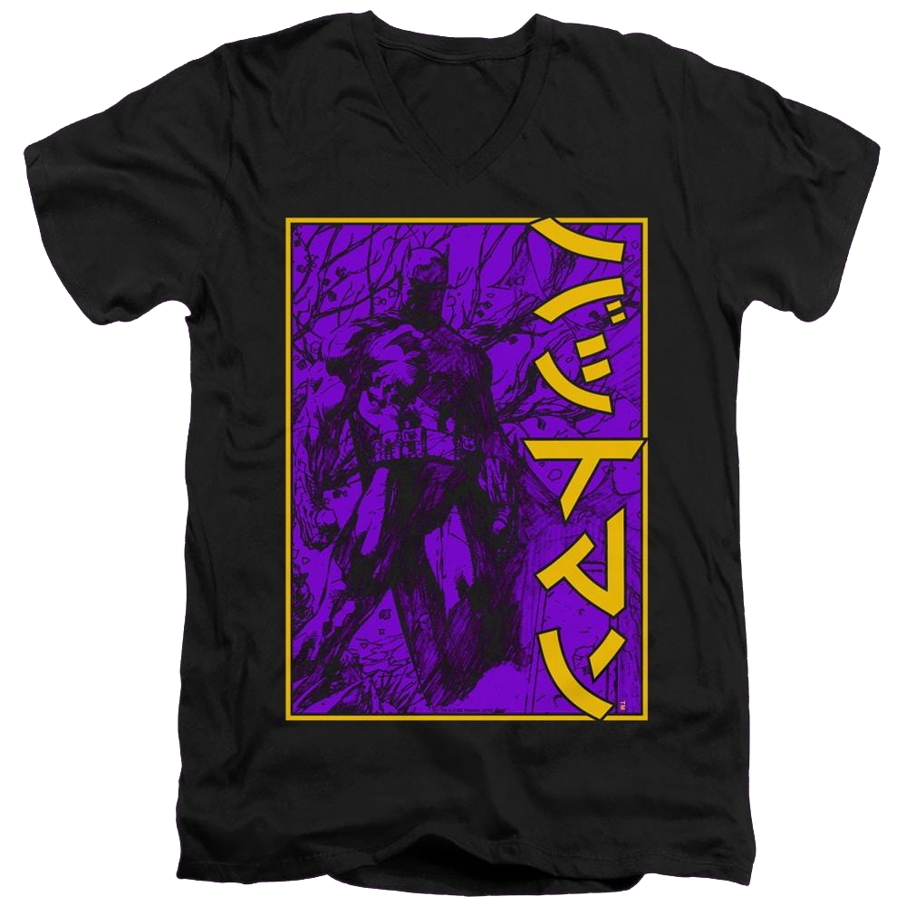 Dc Batman Big Framed Kanji - Men's V-Neck T-Shirt Men's V-Neck T-Shirt Batman
