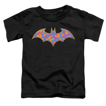 Black toddler t-shirt with Dc Batman Gold Camo graphic