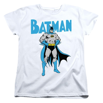 White women's t-shirt with Dc Batman Stance graphic