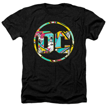 Charcoal men's heather t-shirt with DC Batman 80S Bat Logo graphic