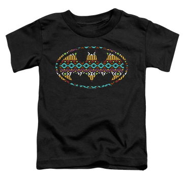 Black toddler t-shirt with Dc Batman Aztec Fill graphic