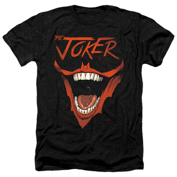 Charcoal men's heather t-shirt with Joker Bat Laugh graphic