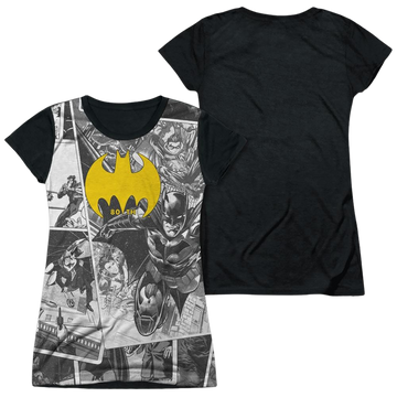 DC Batman Collage juniors black back t-shirt