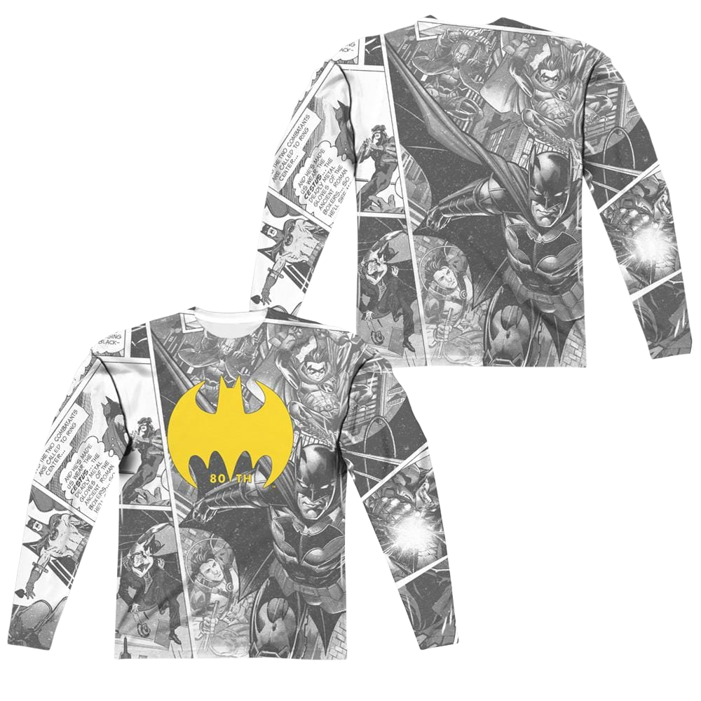 DC Batman Collage (Front/Back Print) - Men's All-Over Print Long Sleeve Men's All-Over Print Long Sleeve Batman