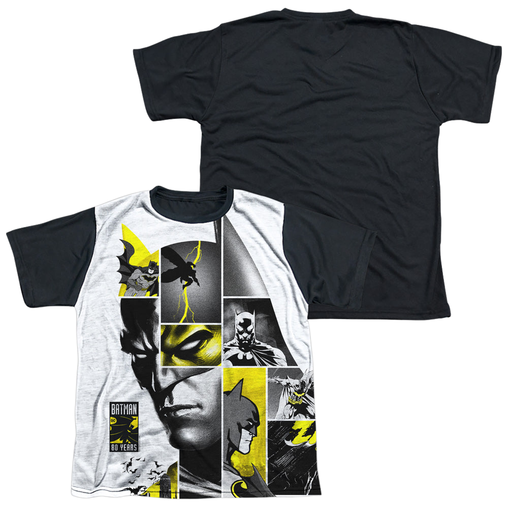 DC Batman 80Th Panels - Youth Black Back T-Shirt Youth Black Back T-Shirt (Ages 8-12) Batman