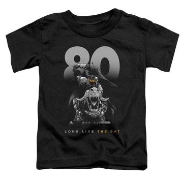 Black toddler t-shirt with Dc Batman Big 80 graphic