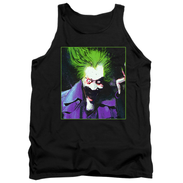 Black men's tank with Arkham Asylum Joker graphic