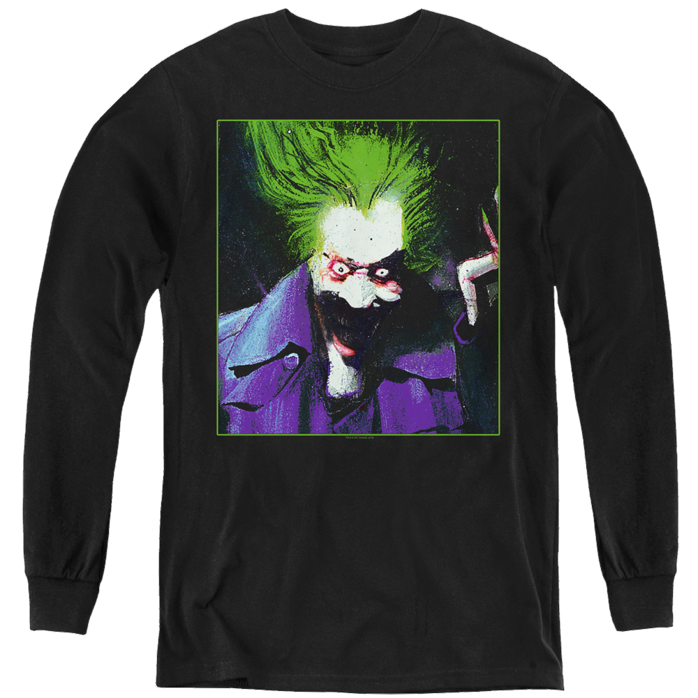 Joker, The Arkham Asylum Joker - Youth Long Sleeve T-Shirt Youth Long Sleeve T-Shirt Joker