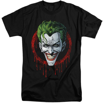 Black men's tall fit t-shirt with Joker Drip graphic