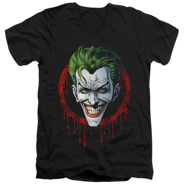 Black men's v-neck t-shirt with Joker Drip graphic
