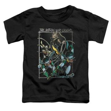 Black toddler t-shirt with Joker Batman Who Laughs graphic