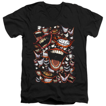 Black men's v-neck t-shirt with Joker Famous Wretch graphic