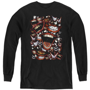 Black youth long sleeve t-shirt with Joker Famous Wretch graphic