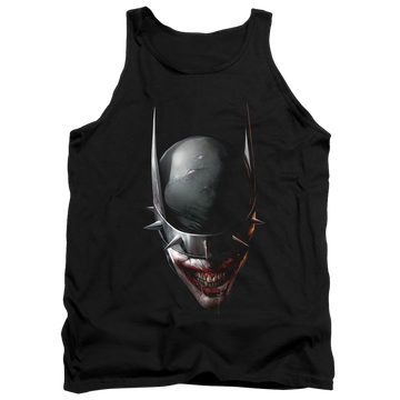 Black men's tank with Joker Batman Who Laughs Head graphic