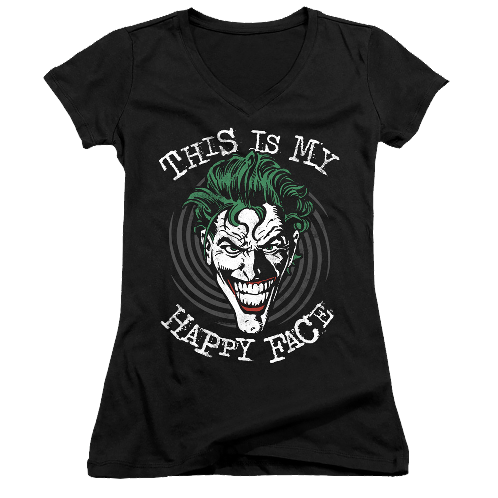 Joker, The Maniacal Spiral - Juniors V-Neck T-Shirt Juniors V-Neck T-Shirt Joker
