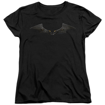 Black women's t-shirt with The Batman (2022) Chest Logo graphic