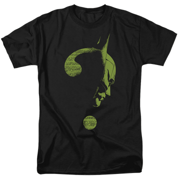 Black men's regular fit t-shirt with The Batman (2022) Question Mark graphic