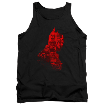 Black men's tank with The Batman (2022) News Silhouette graphic
