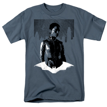 Slate men's regular fit t-shirt with The Batman (2022) Noir Catwoman graphic