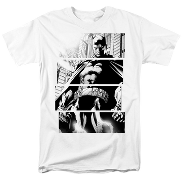 White men's regular fit t-shirt with The Batman (2022) Panels graphic