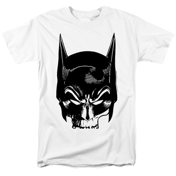 White men's regular fit t-shirt with The Batman (2022) Skull On White graphic