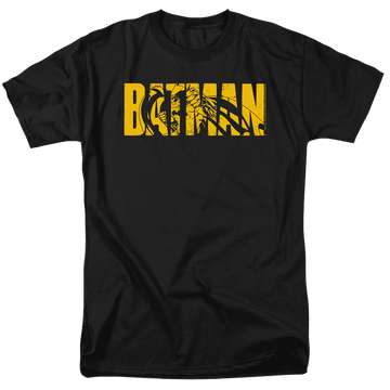 Black men's regular fit t-shirt with The Batman (2022) Text On Black graphic