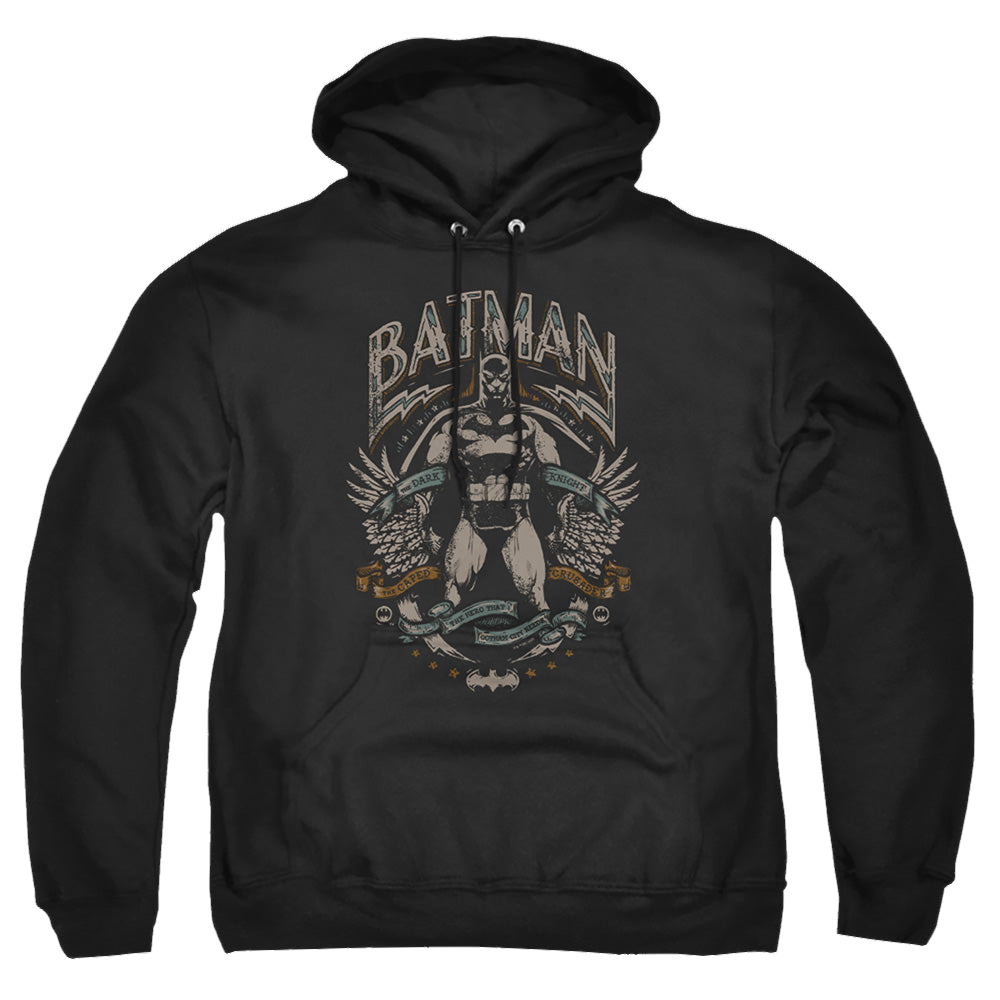 The Batman (2022) Gotham Hero On Black - Pullover Hoodie Pullover Hoodie Batman