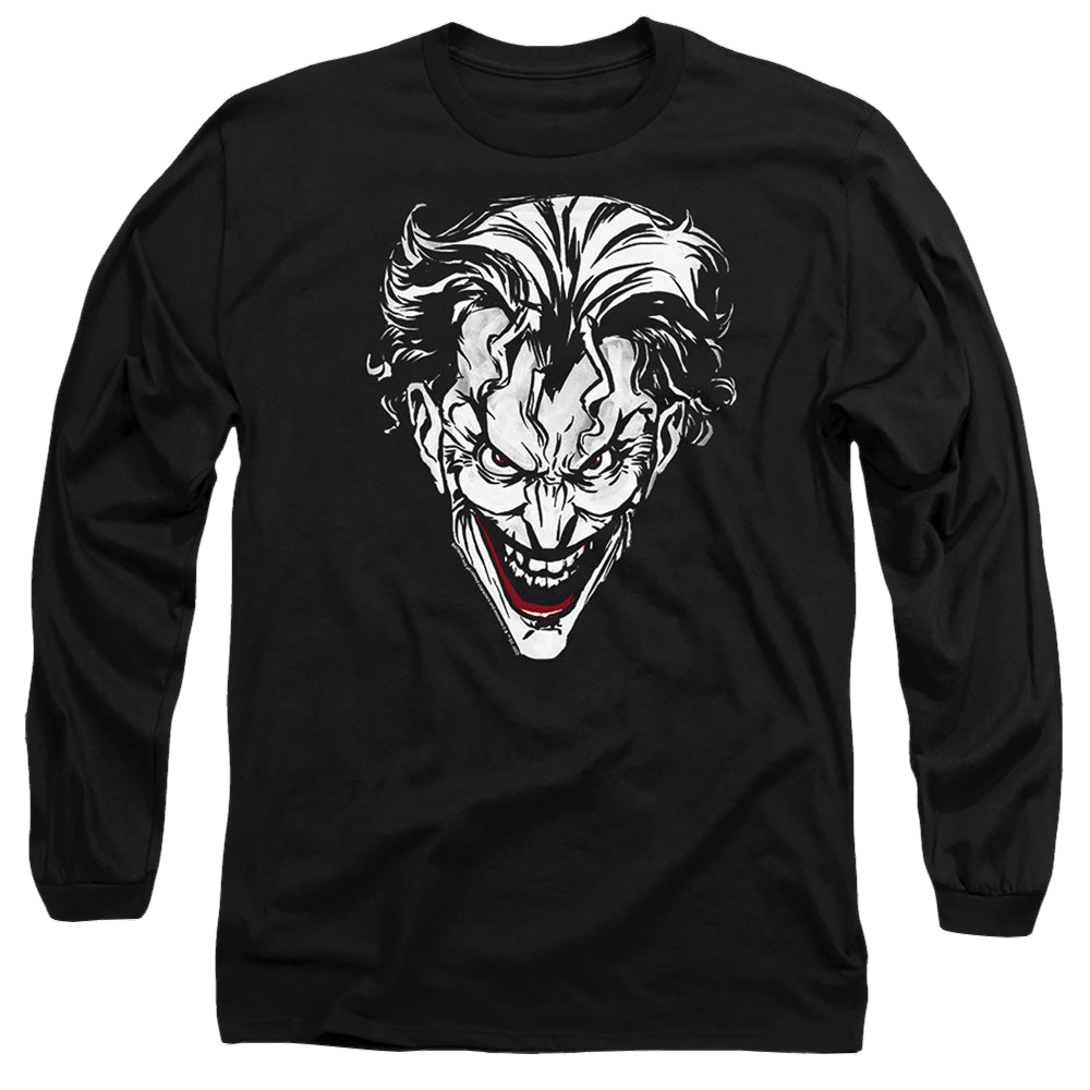 The Batman (2022) Joker Red On Black - Men's Long Sleeve T-Shirt Men's Long Sleeve T-Shirt Batman