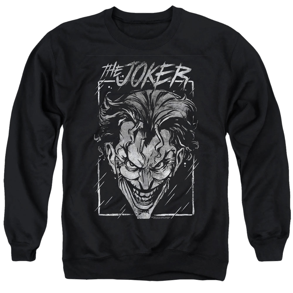 The Batman (2022) Joker Storm On Black - Men's Crewneck Sweatshirt Men's Crewneck Sweatshirt Batman