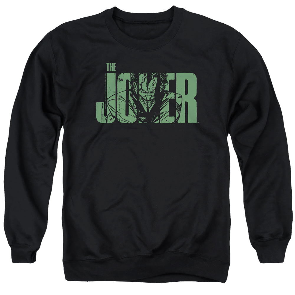The Batman (2022) Joker Text On Black - Men's Crewneck Sweatshirt Men's Crewneck Sweatshirt Batman