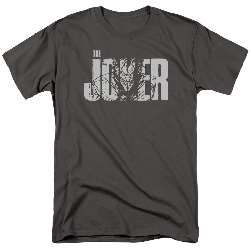 The Batman (2022) Joker Text On Gray - Men's Regular Fit T-Shirt Men's Regular Fit T-Shirt Batman