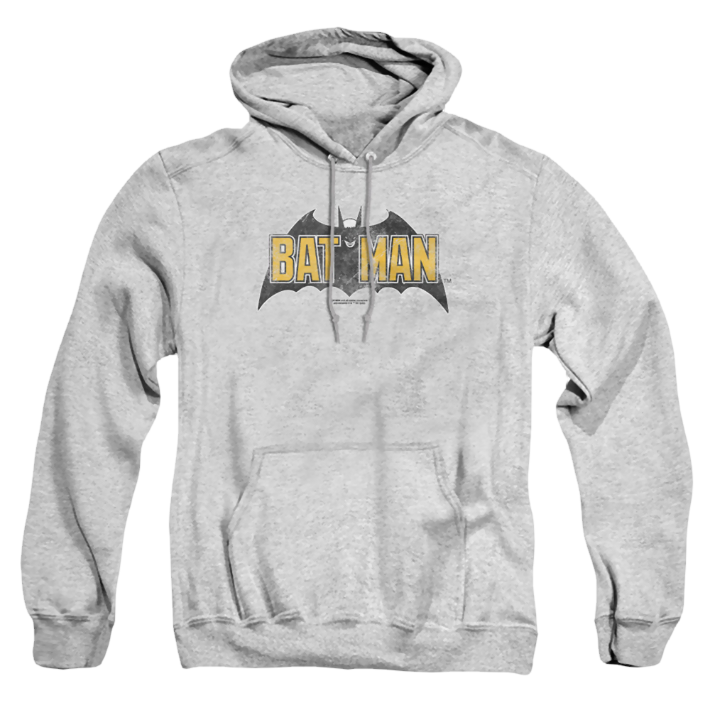 The Batman (2022) Vintage Bat Logo On Gray - Pullover Hoodie Pullover Hoodie Batman