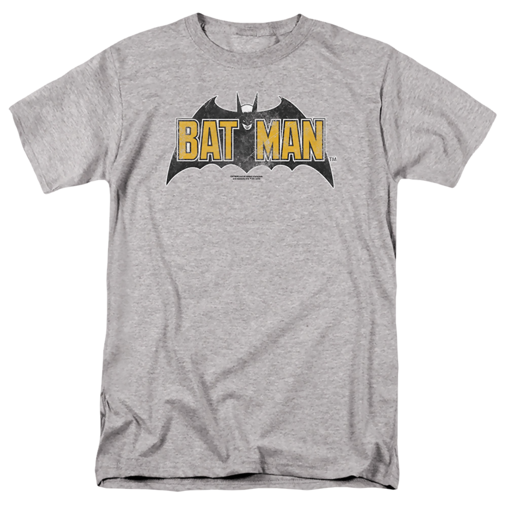 The Batman (2022) Vintage Bat Logo On Gray - Men's Regular Fit T-Shirt Men's Regular Fit T-Shirt Batman
