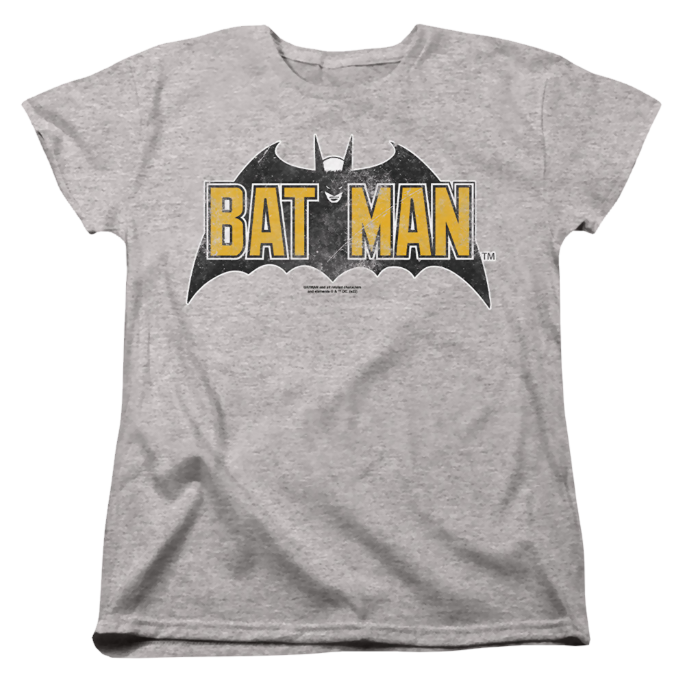 The Batman (2022) Vintage Bat Logo On Gray - Women's T-Shirt Women's T-Shirt Batman