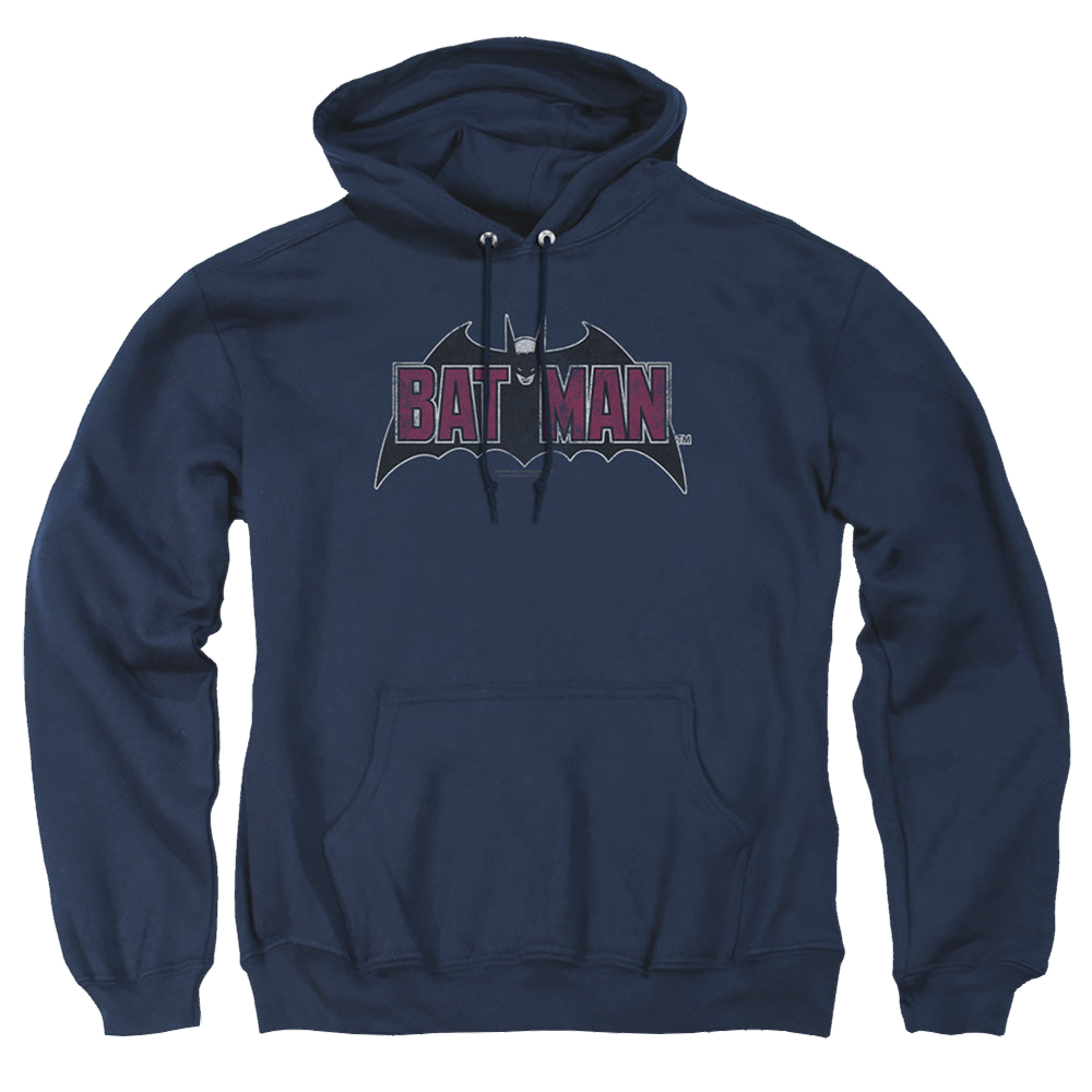 The Batman (2022) Vintage Bat Logo On Navy - Pullover Hoodie Pullover Hoodie Batman